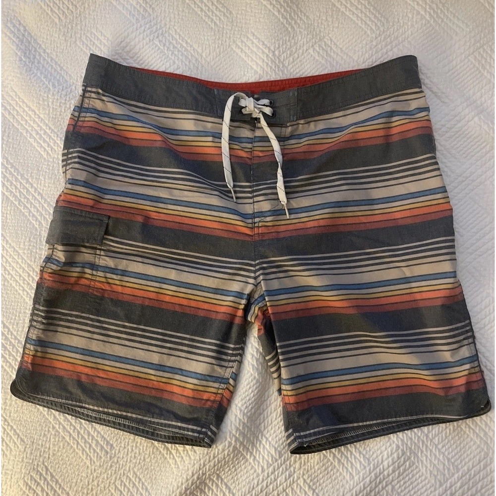Goodfellow Men's Board Shorts Bathing Suit Size 38 Waist 8.5 Inseam Stripes Pool